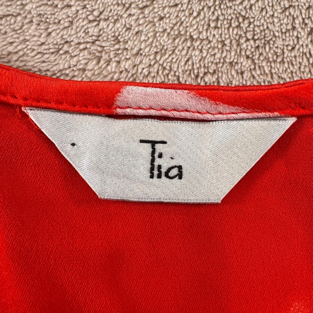 European Abstract Artsy Minimalist Red Orange Tank Top Resort Pop Art SZ 8 - Picture 4 of 7